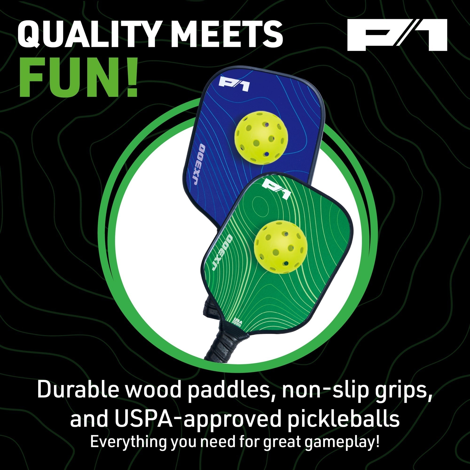 Do-U-Play Pickleball Starter Kit With 2 Paddles, 2 Balls And Carry Bag