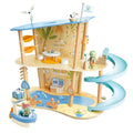 Hape Ocean Rescue Playset - 47pc Wooden 2-Level Doll House with Slide