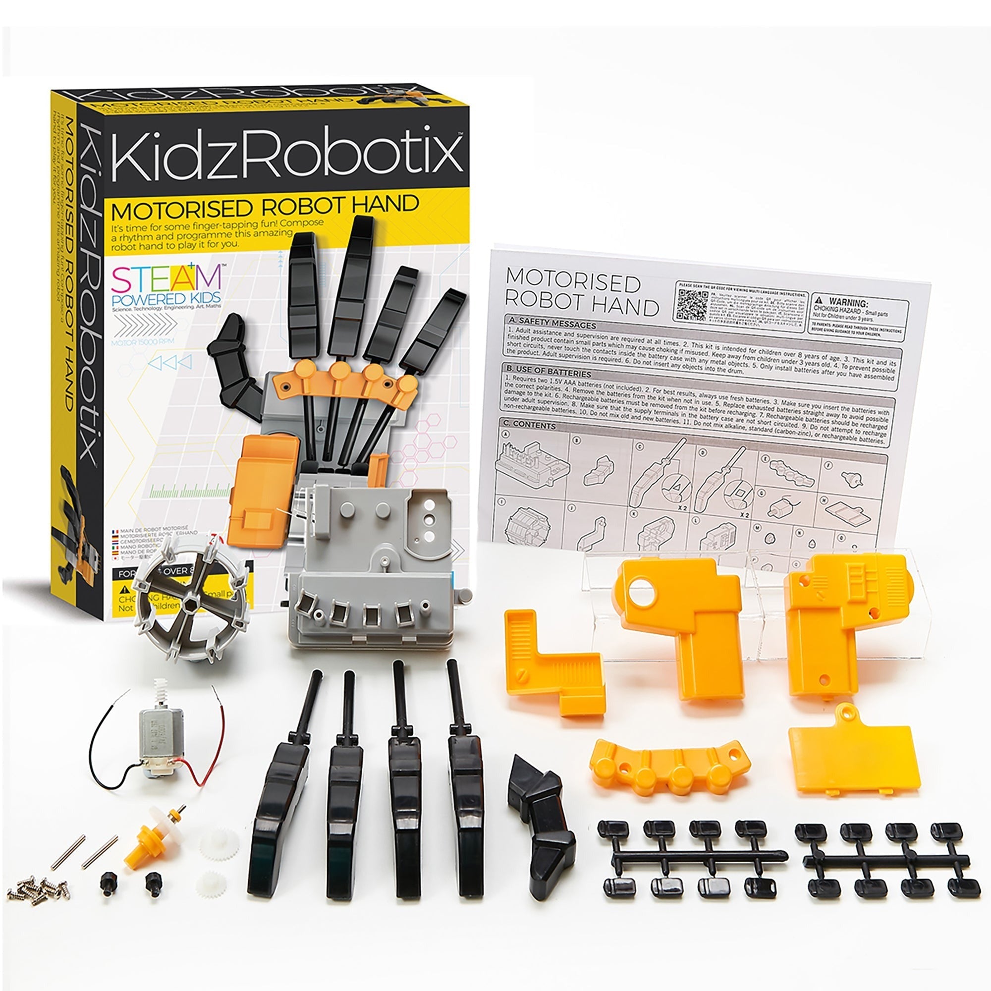 KidzRobotix Motorized Robot Hand STEM Building Kit