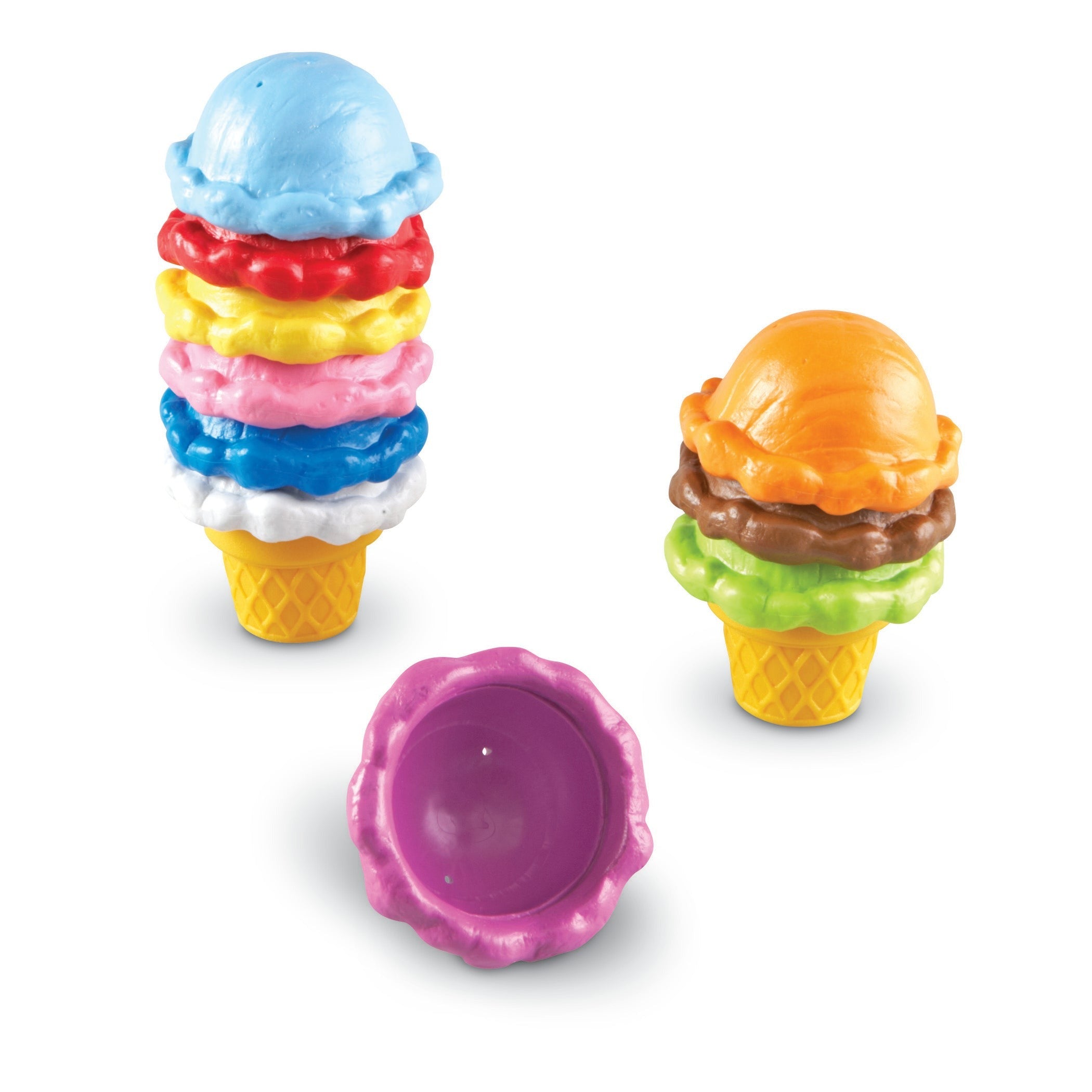 Learning Resources Smart Snacks Rainbow Color Cones - Ice Cream Stacking Toy