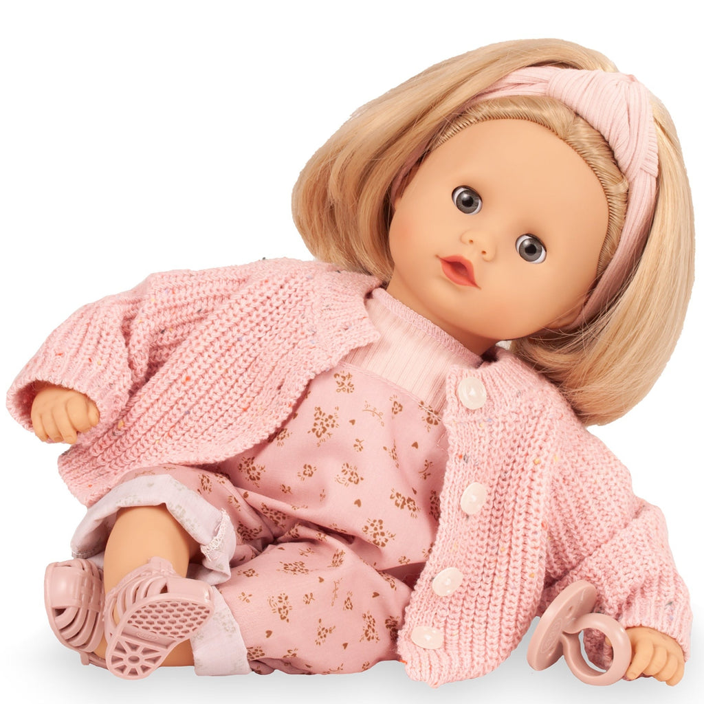 Götz Muffin Millefleur 13-Inch Baby Doll With Floral Overalls & Accessories