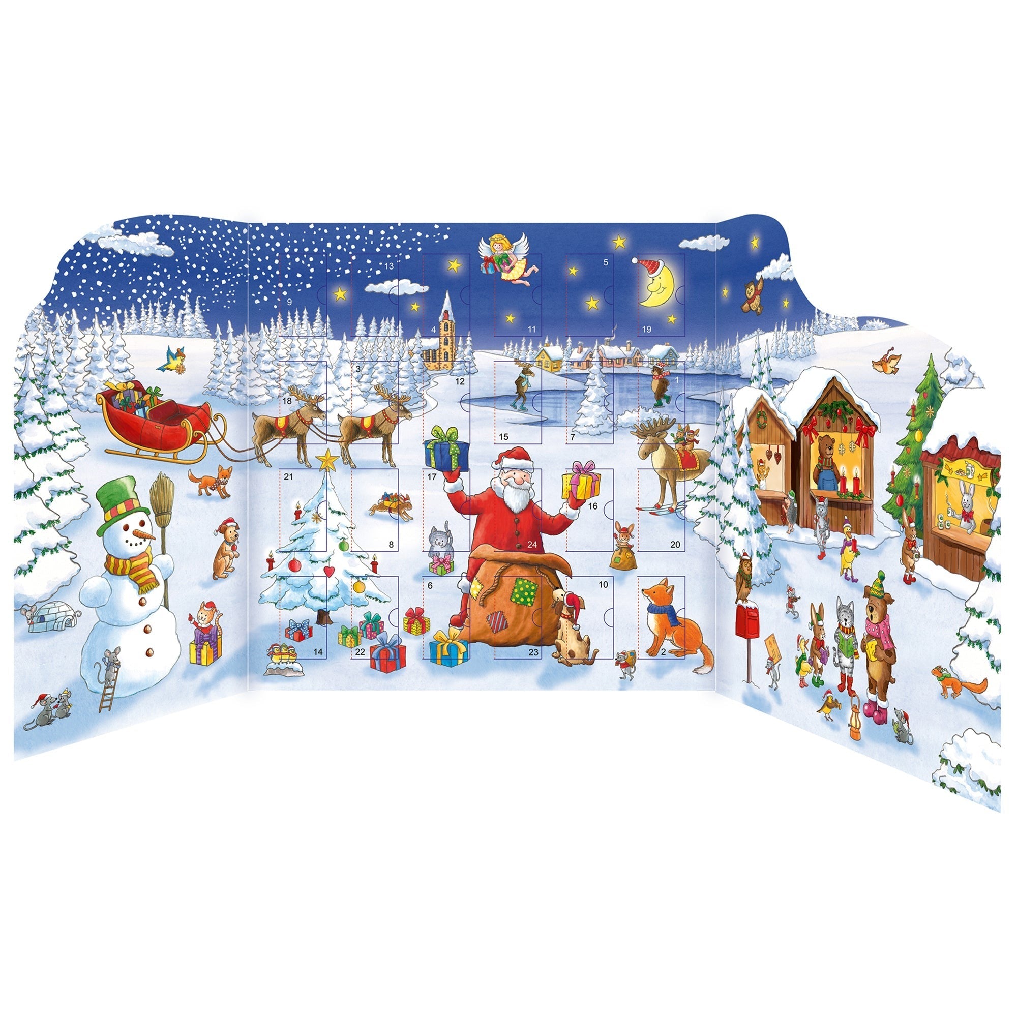 Book 'N' App Santa Sticker Book Advent Calendar - 250+ Stickers, 24-Door Display Stand