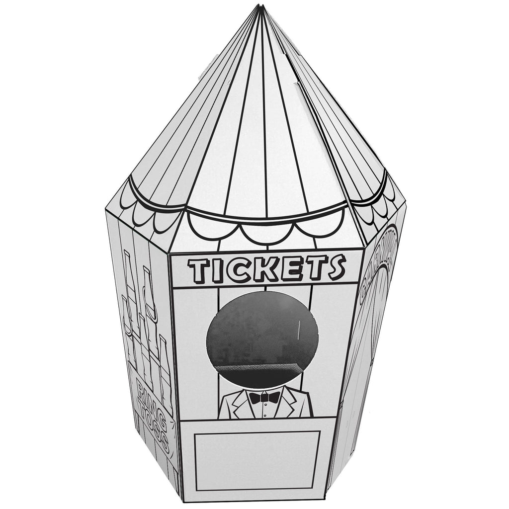 Easy Playhouse Carnival Tent Cardboard Playhouse Color & Decorate