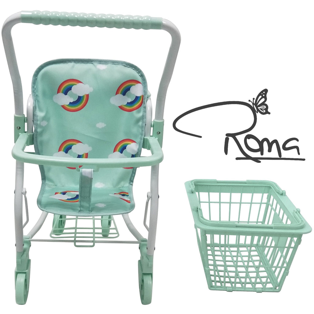 Roma Rupert Shopping Trolley With Removable Basket - Mint