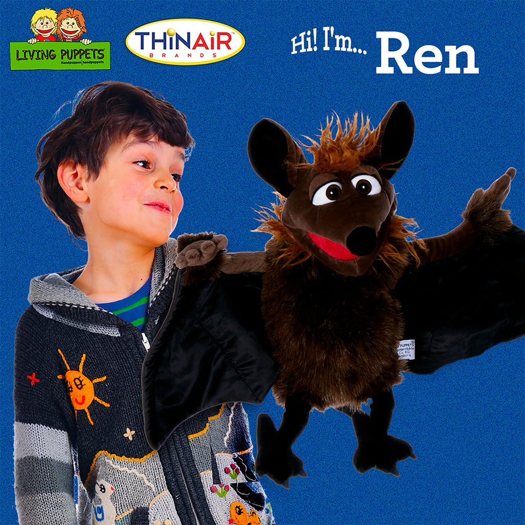 Living Puppets Ren The Flying Bat 26" Plush Hand Puppet