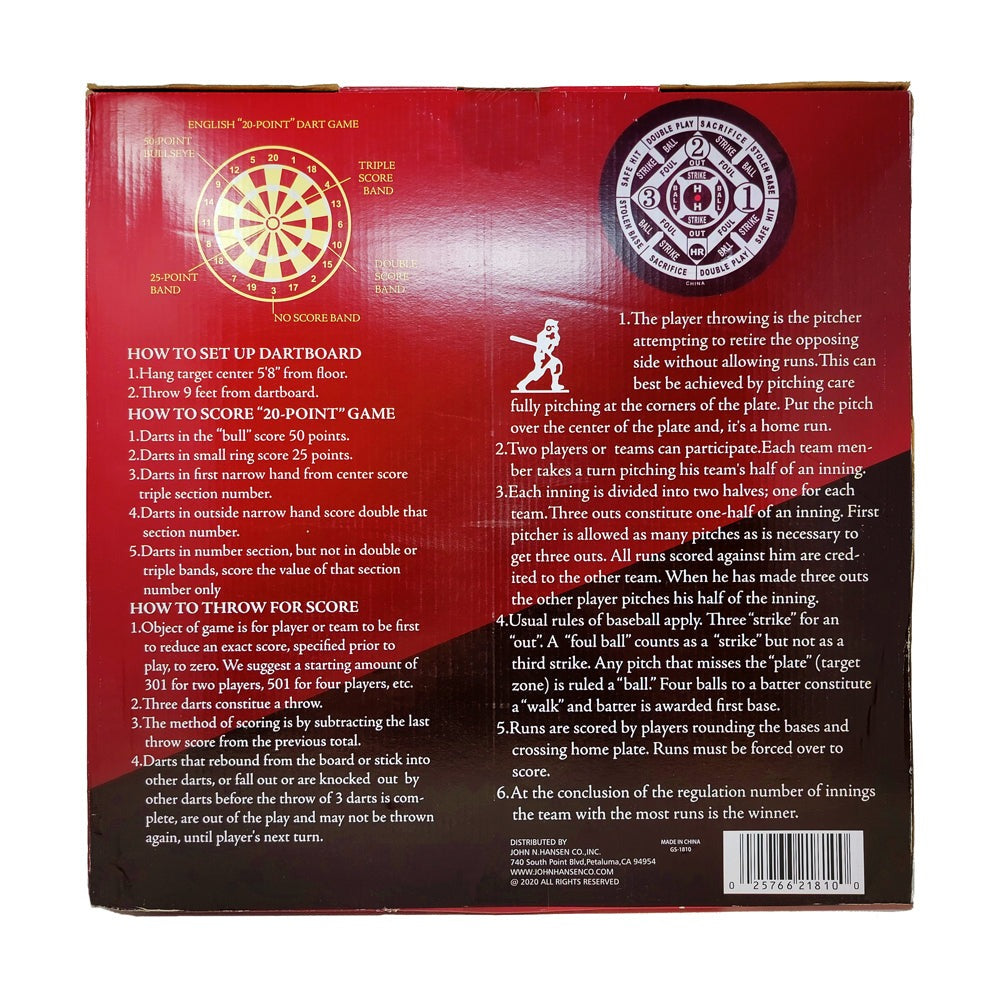 Classic Game Collection Dual-Sided Dart and Baseball Game Set