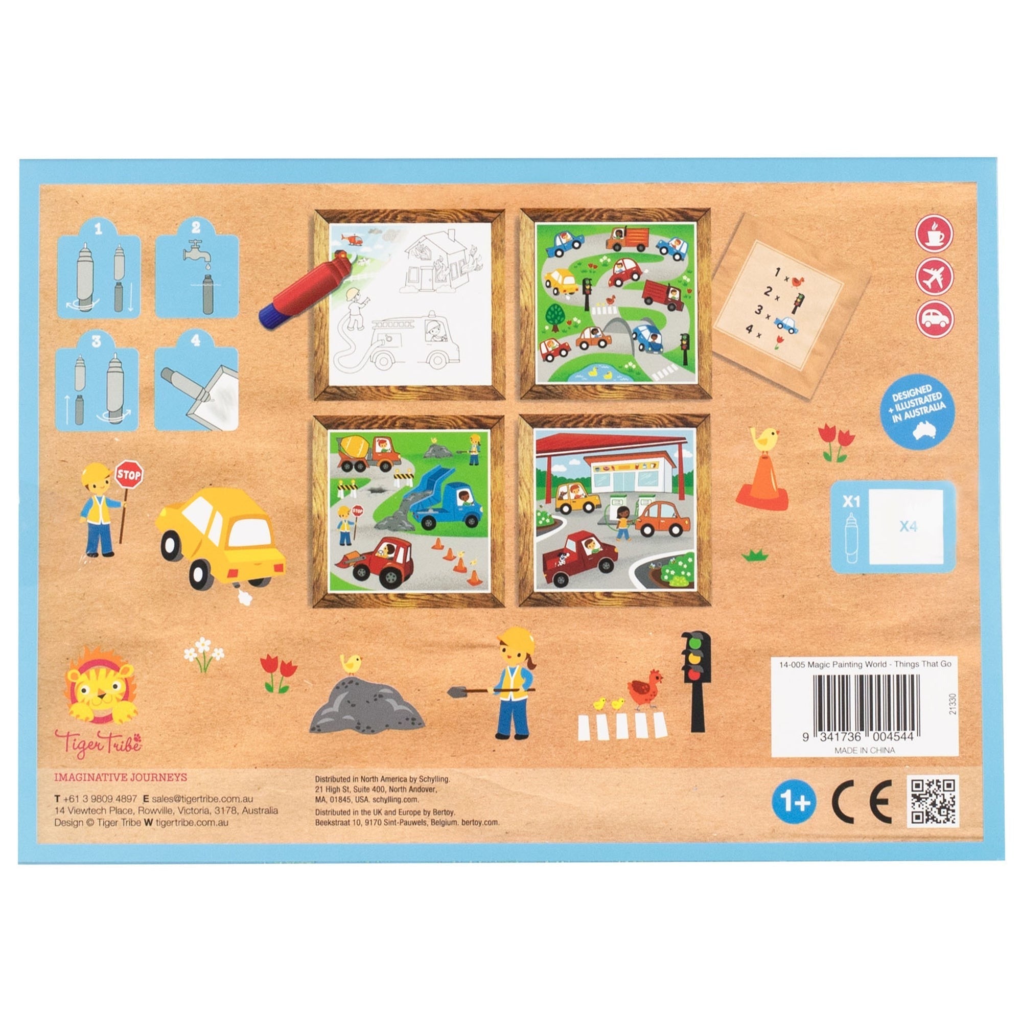 Tiger Tribe Magic Water Painting World - Things That Go - Reusable Coloring Cards