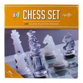 Elegant Plastic Chess Set with Sophisticated Glass Chessboard