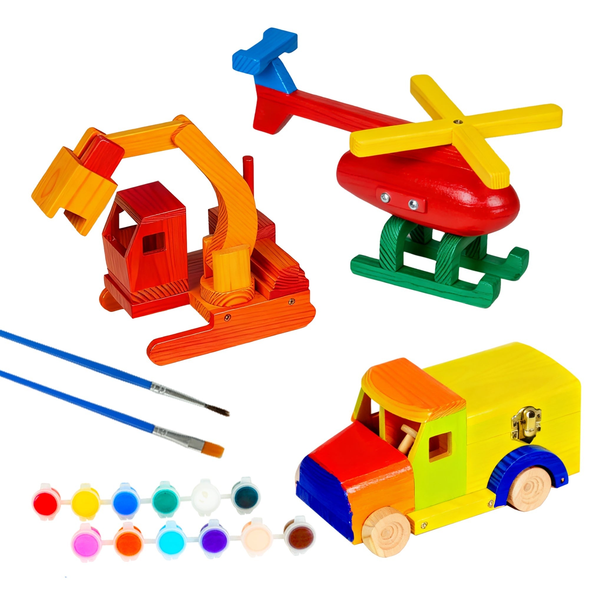 Easy Playhouse 3-Piece Wood Building And Painting Craft Kit