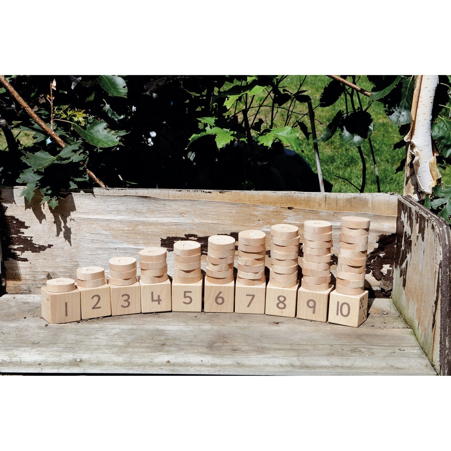 Yellow Door 1-10 Natural Number Stacker - Educational Counting Toy - Multicolor