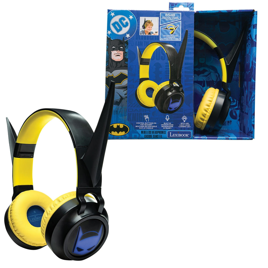 Batman-Themed Foldable Bluetooth & Wired Headphones - Volume Safe