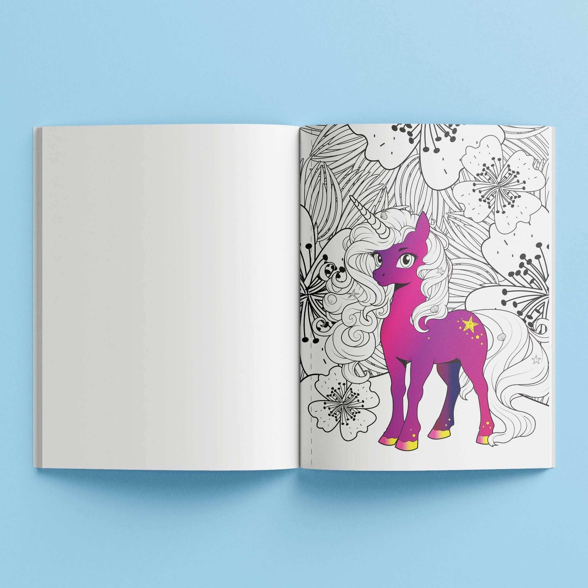 Kaleidoscope Pop Velvet Coloring Book - Magical Unicorns 32-Page