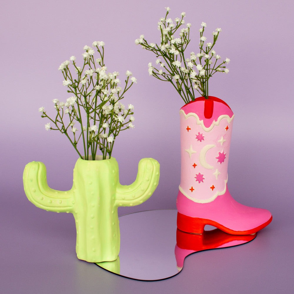 Art 101 Western Flair Ceramic Vase Painting Kit - Cowboy & Cactus Designs