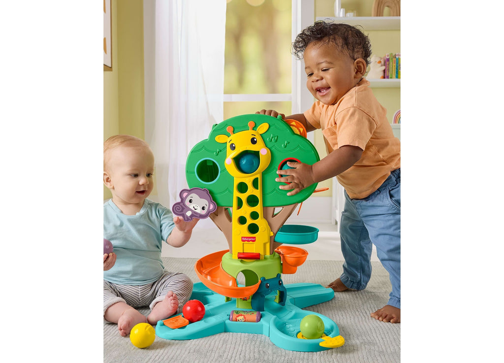 Fisher-Price Jungle Tree Musical 6-Ball Drop Sit-To-Stand Activity Center