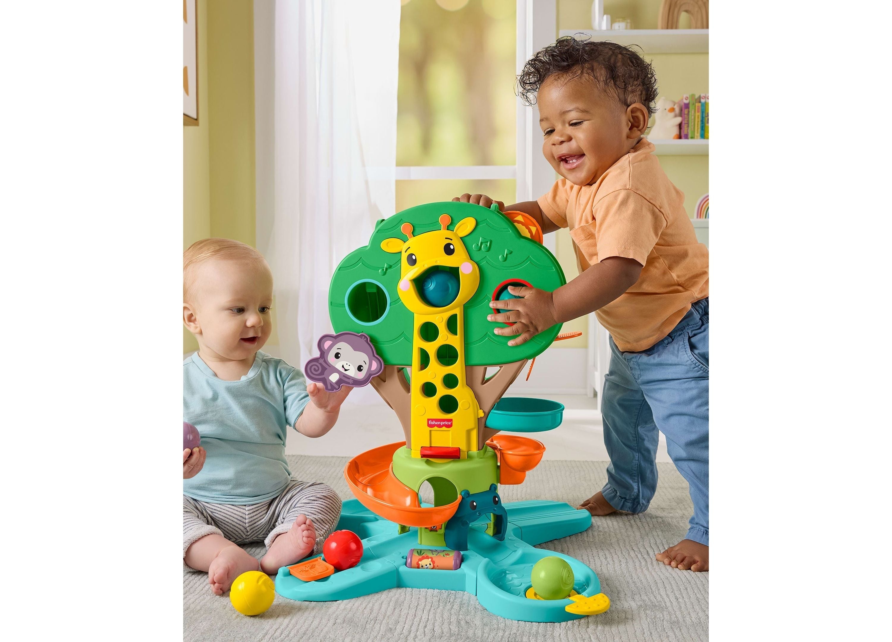 Fisher-Price Jungle Tree Musical 6-Ball Drop Sit-To-Stand Activity Center