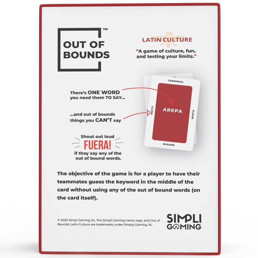 Simpli Gaming Out of Bounds: Latin Culture Card Game, Ages 13+