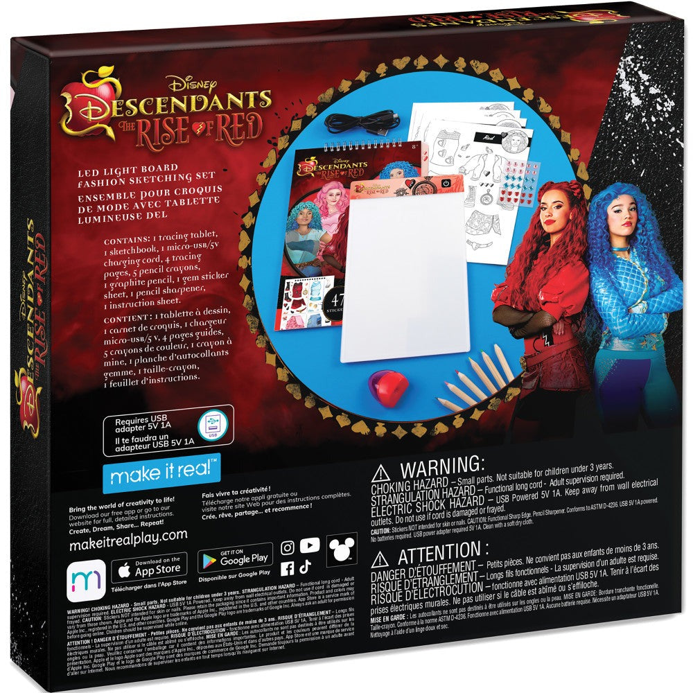 Make It Real Descendants 4 Rise Of Red LED Light Board Fashion Sketching Set