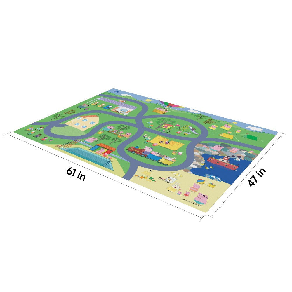 Imaginmat Peppa Pig Jumbo Floor Playmat with Toy Cars, 47 x 61 Inch