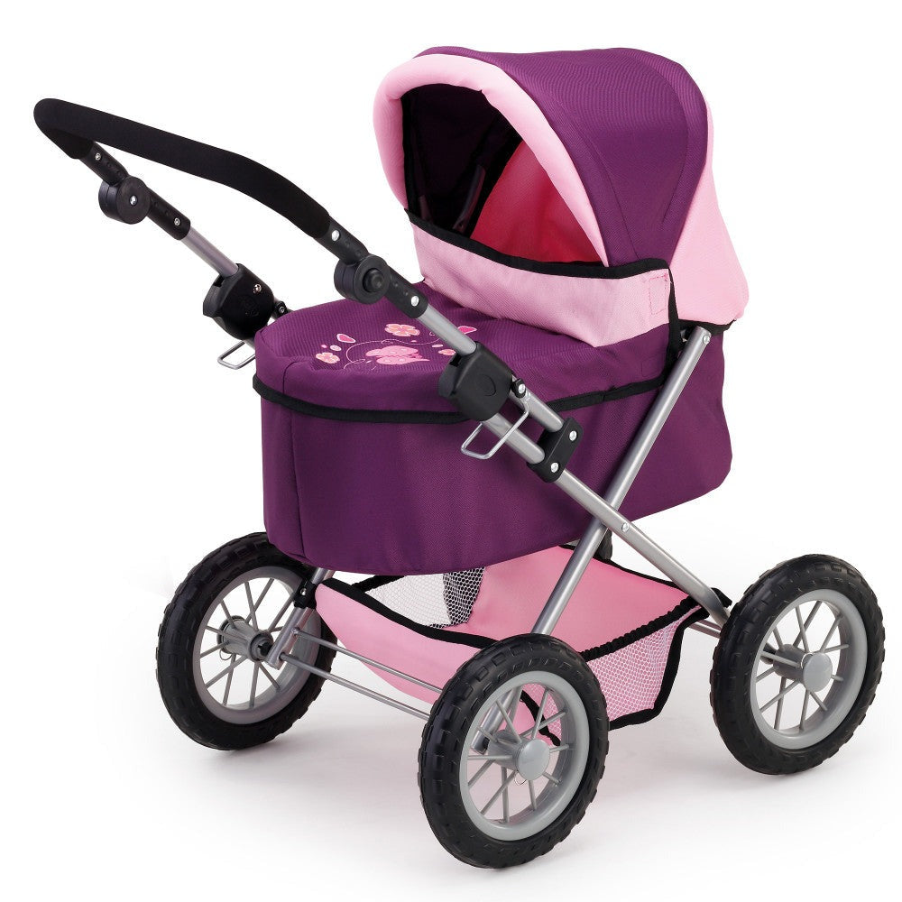 Bayer Design Purple & Pink Trendy Doll Pram with Bag