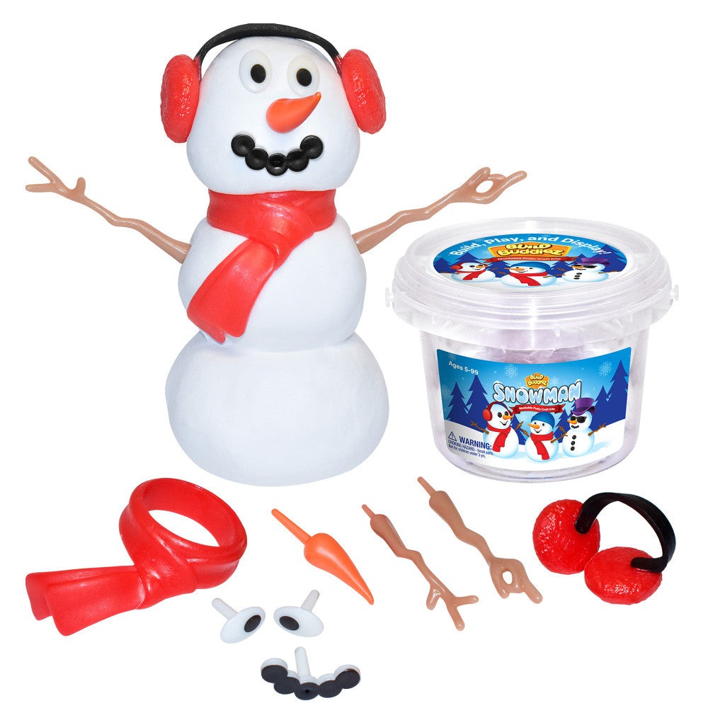 Build Buddiez Snowman Foam Craft Kit 3-Pack – Create, Play, Display for Kids 5+