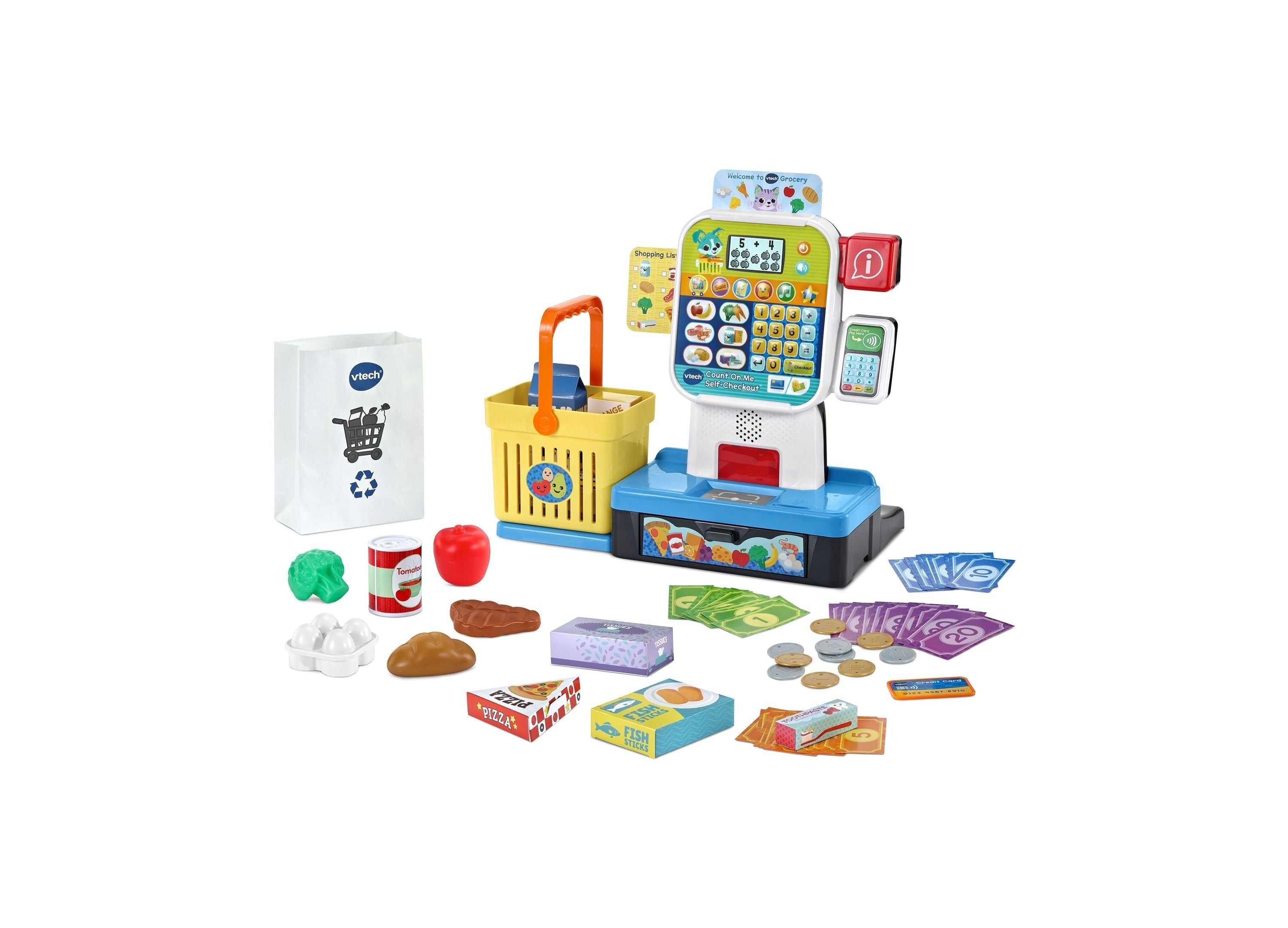 VTech Count On Me Self-Checkout Pretend Play Set With 35+ Food Items