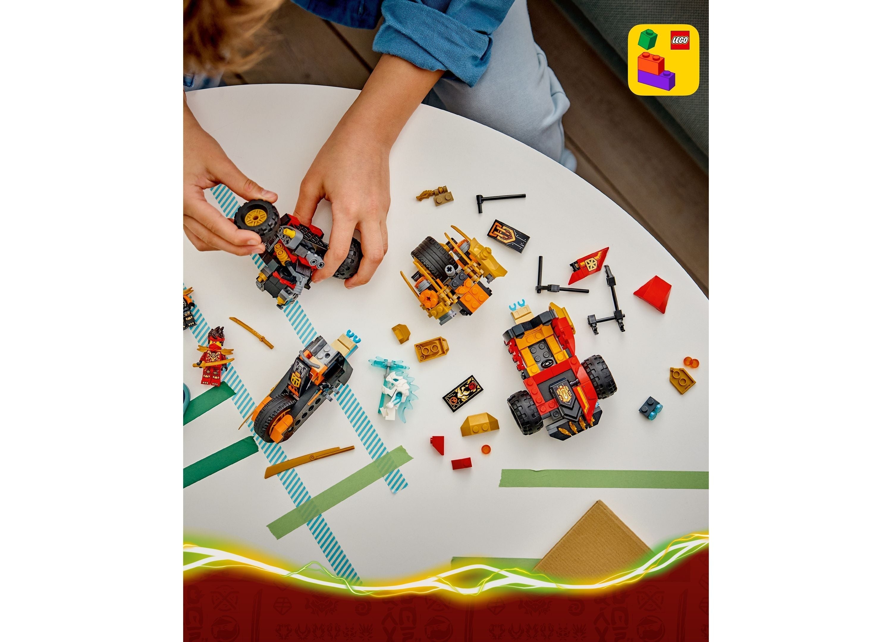 LEGO NINJAGO Kai and Cole's Combiner Vehicles 394-Piece Building Set