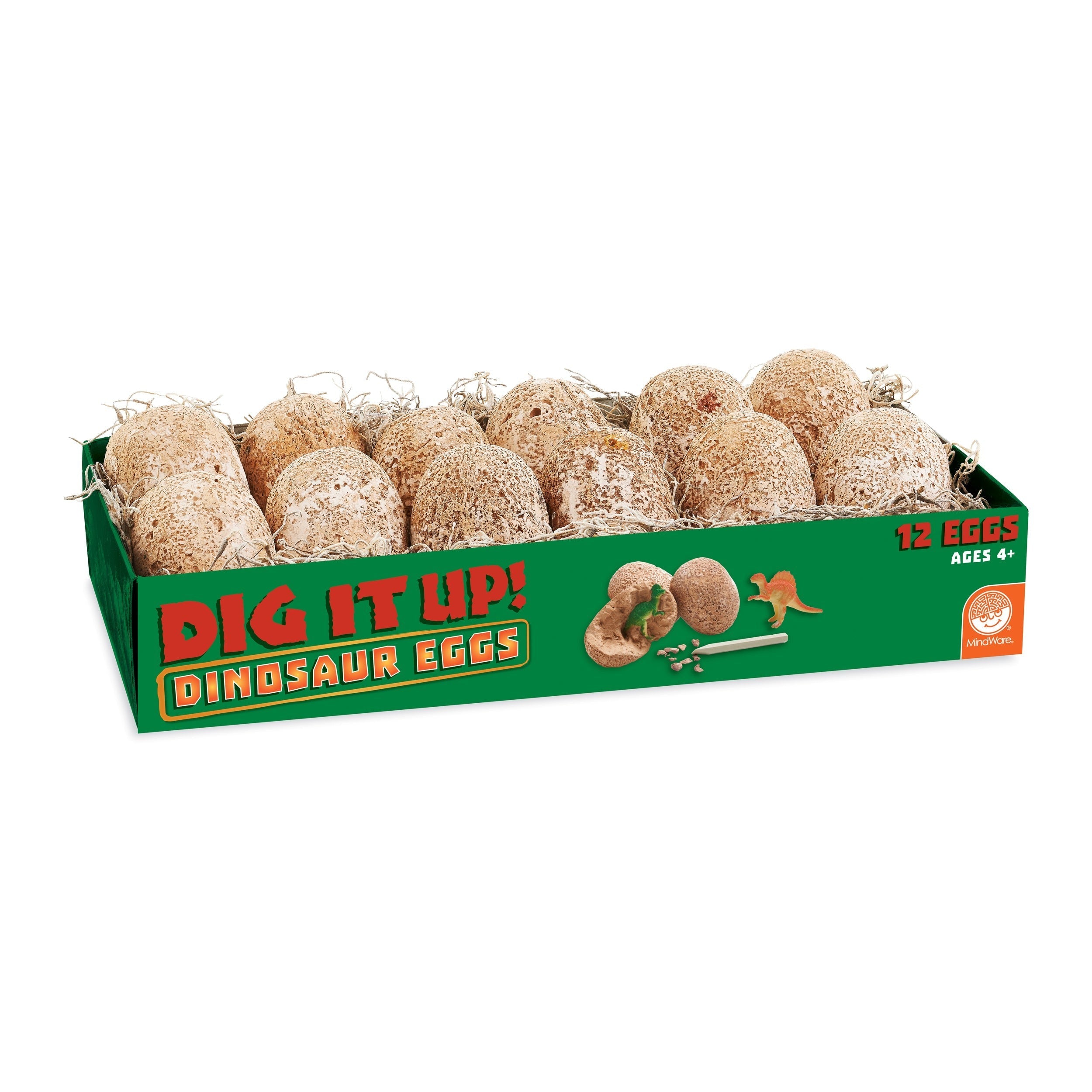 Dig It Up! Dinosaur Eggs 12-Pack Excavation Kit With Chisel Tools