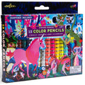 eeBoo Magical Creatures Biggies Color Pencils 12-Piece Set With Fluorescent And Metallic Colors