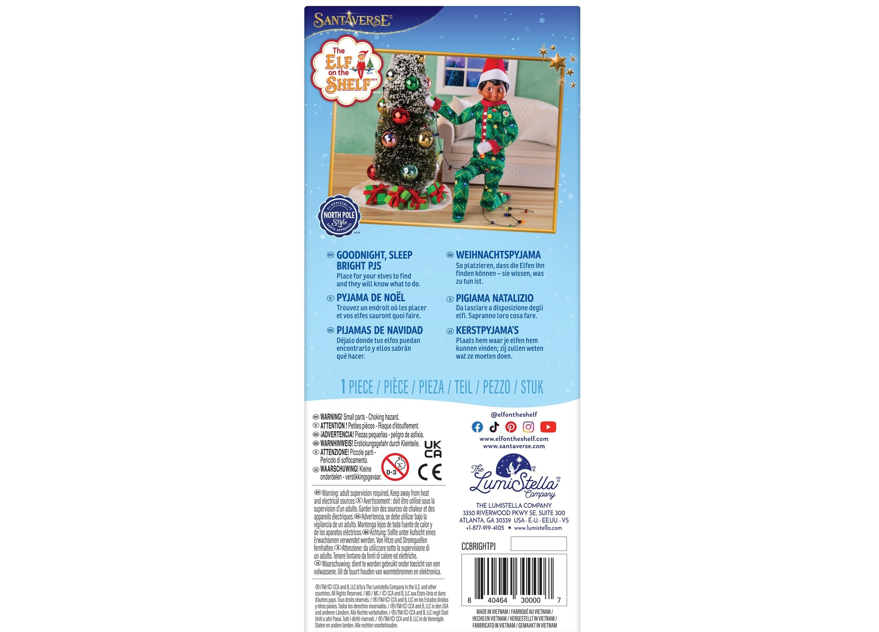 Elf On The Shelf Claus Couture Goodnight Sleep Bright Christmas Tree Onesie Pajamas