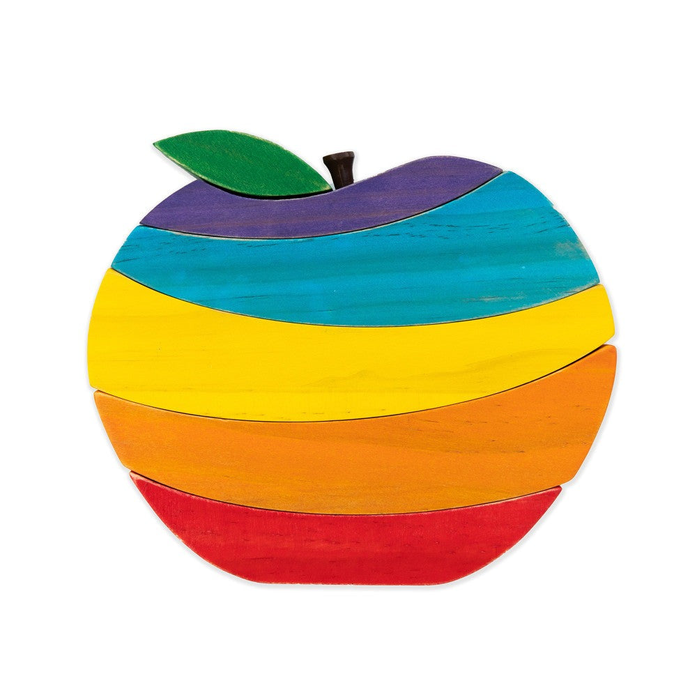 The Freckled Frog Apple-Shaped Wooden Puzzle - 6 pc