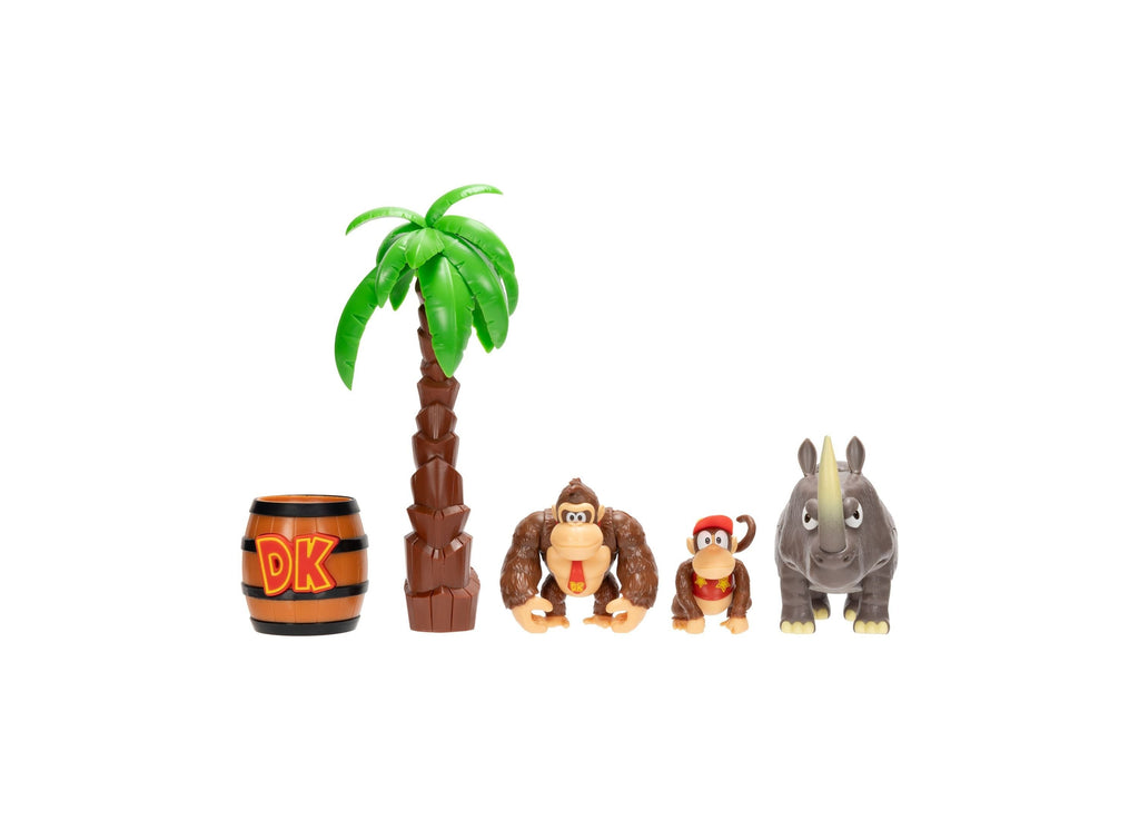 Donkey Kong Adventure Diorama 5-Piece Playset With Mine Cart