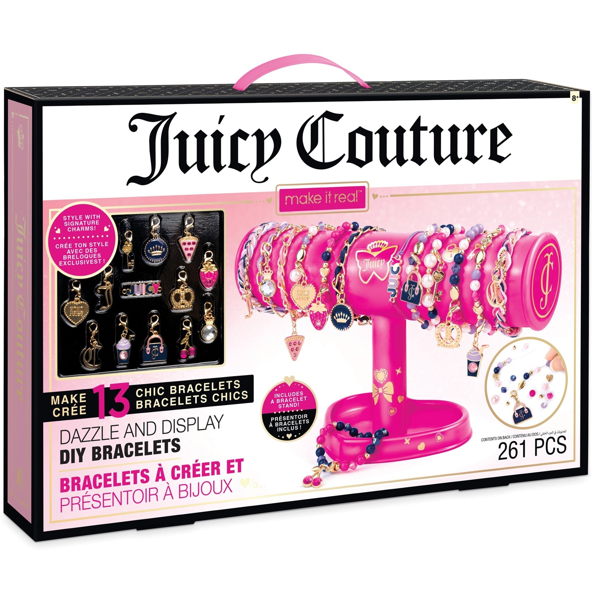 Juicy Couture Dazzle & Display DIY Bracelet Kit - 261pc, Hot Pink