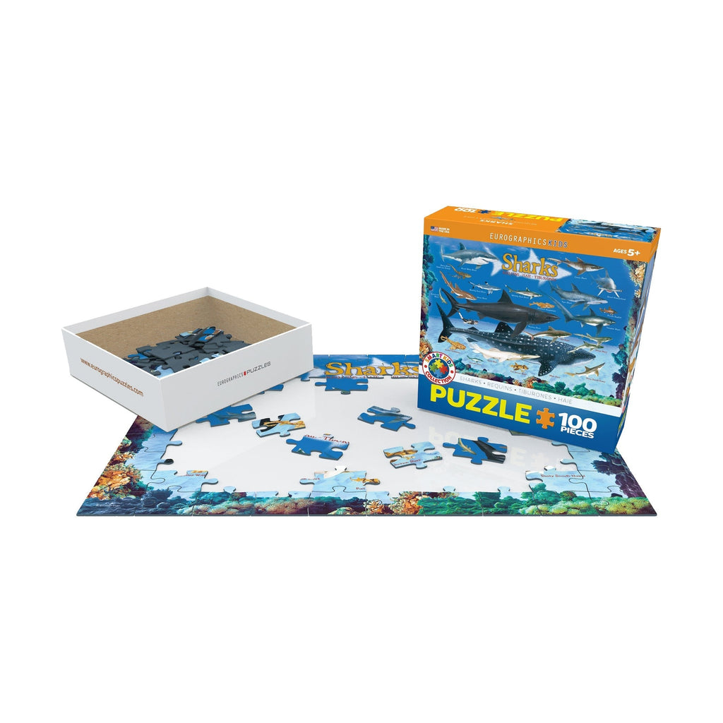 Smart Kids Collection Sharks 100-Piece Educational Jigsaw Puzzle