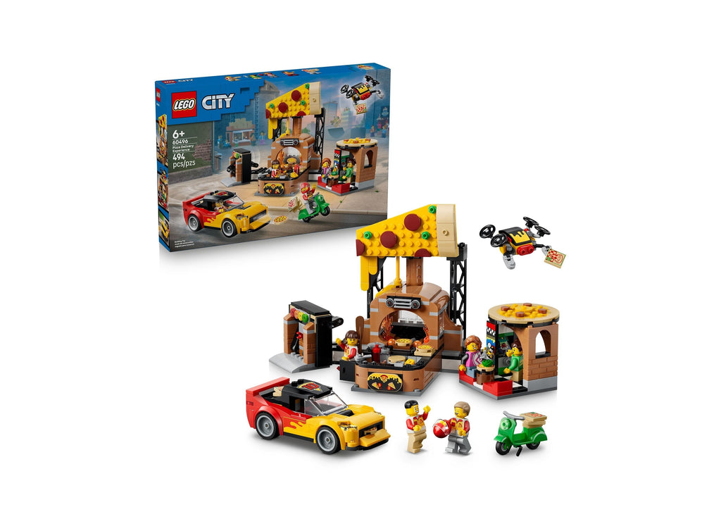 LEGO City Pizza Delivery Experience With Vehicles 494-Piece Building Set