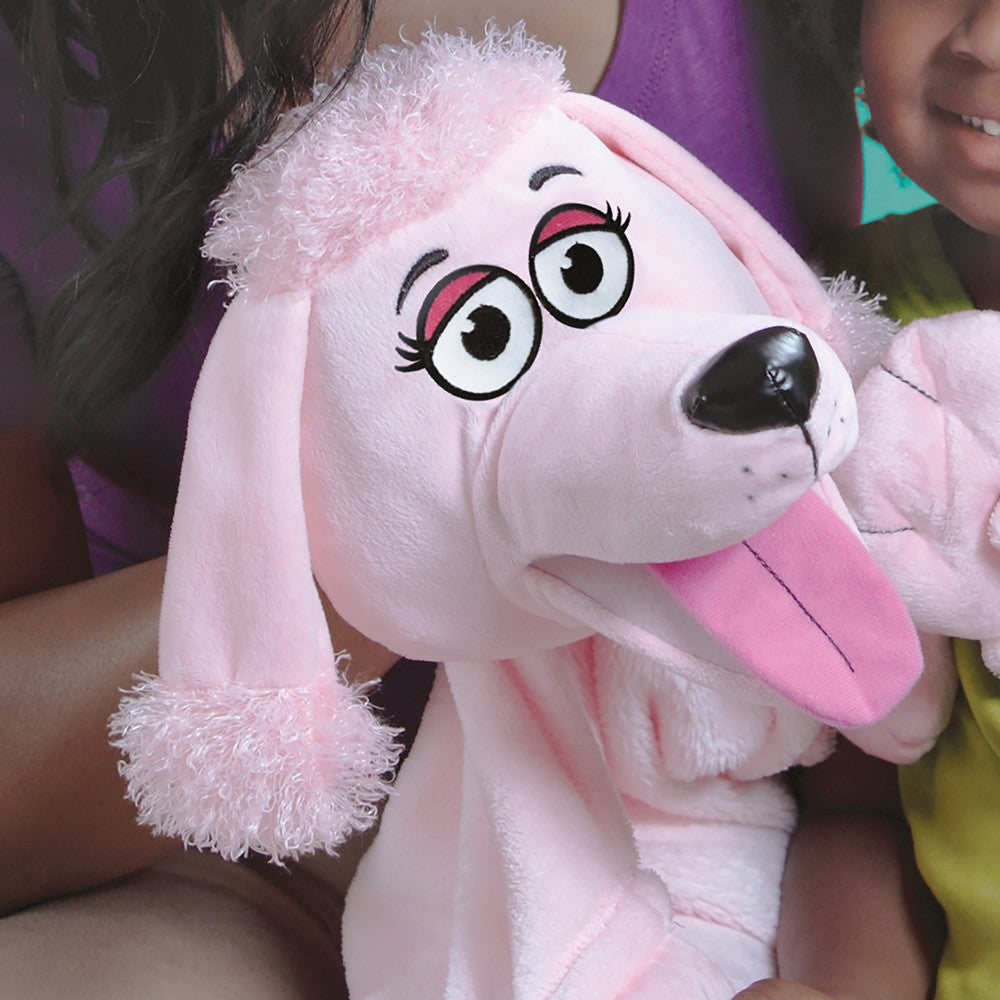 Cuddleuppets Pink Poodle Plush Puppet & Blanket - 2-in-1 Combo