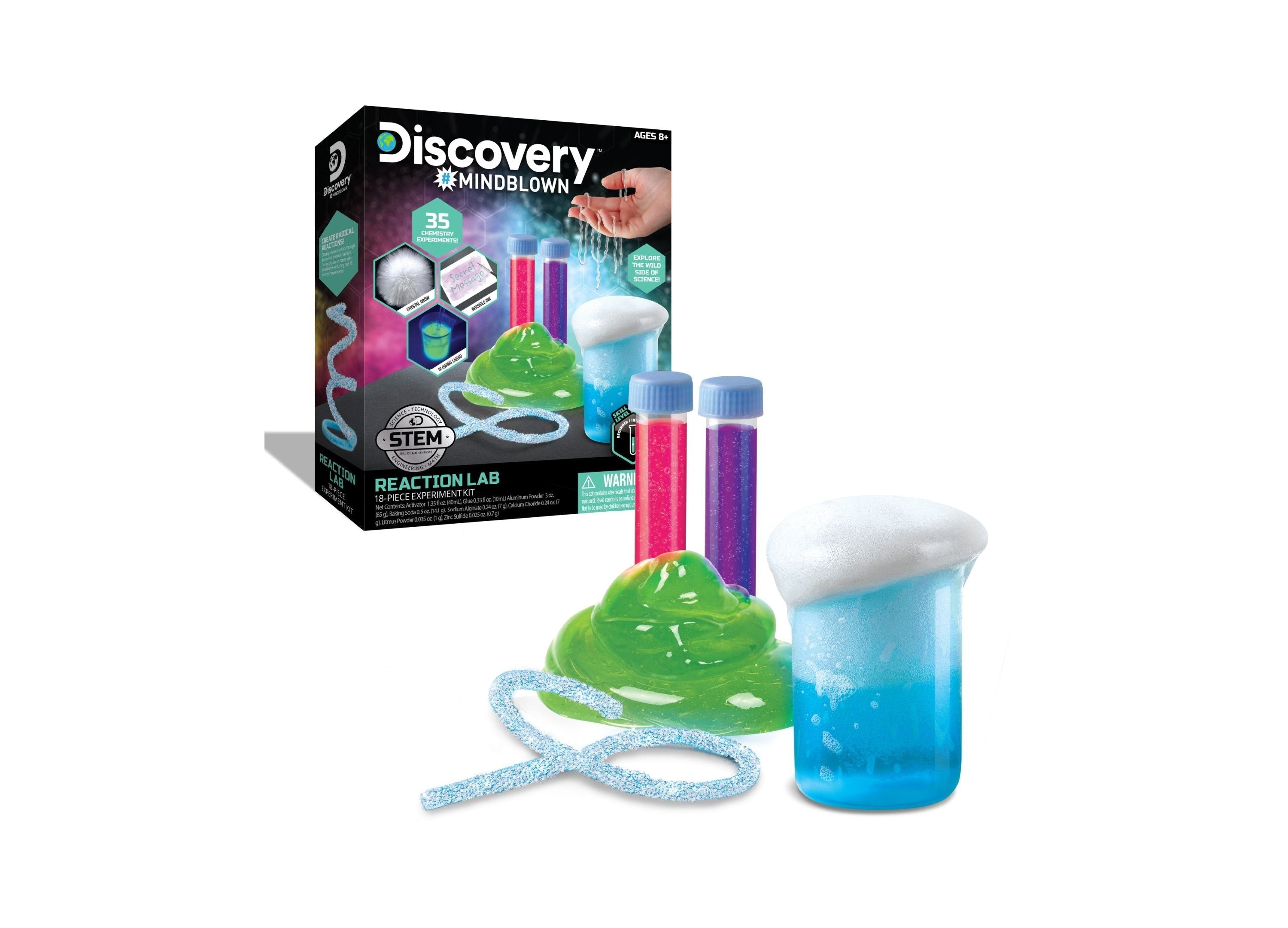 Discovery #MINDBLOWN Reaction Lab Science Experiment Kit, 18-Piece Set