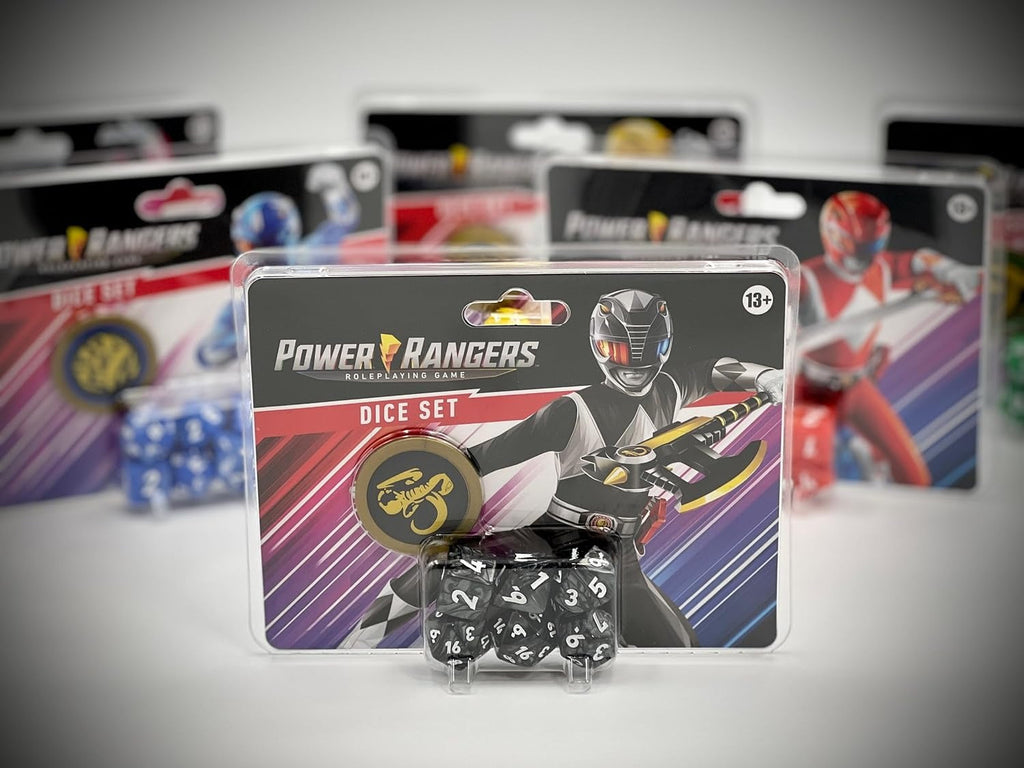Power Rangers Roleplaying Game Black Ranger 8-Piece Custom Dice Set With Power Coin