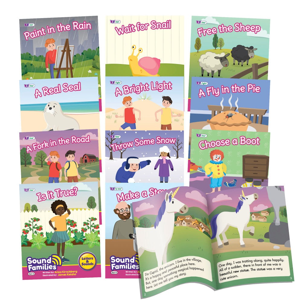 Junior Learning 12-Piece Long Vowel Sound Families Fiction Readers Set