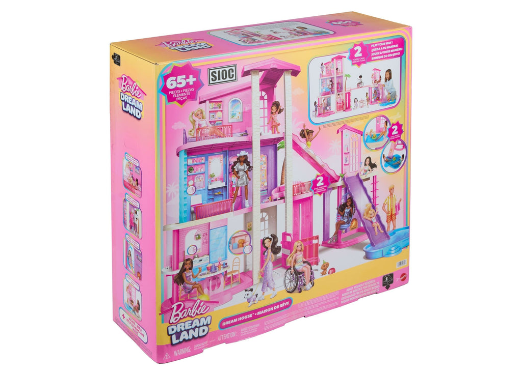 Barbie DreamHouse 3-Story Dollhouse with 2 Pools, 2 Slides & Elevator, 65+ Pieces