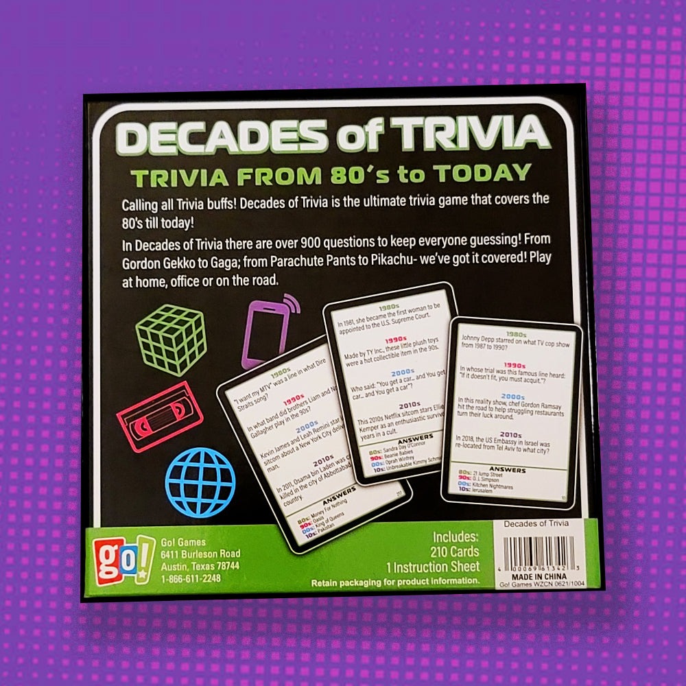 Decades of Trivia Game - Nostalgic Pop Culture Quiz