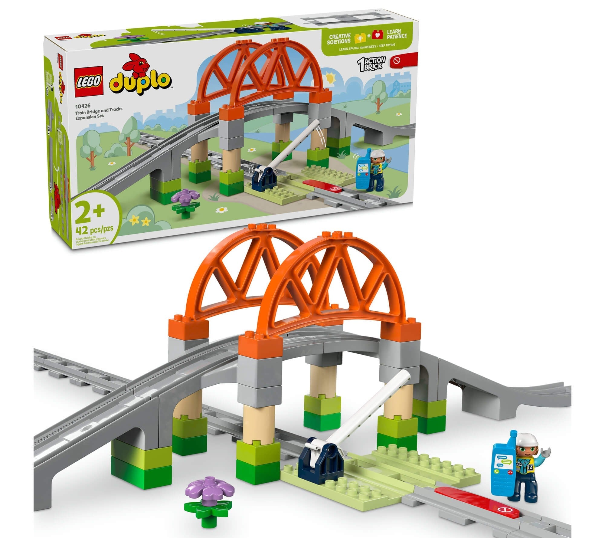 LEGO DUPLO Town 42-Piece Train Bridge and Tracks Set 10426
