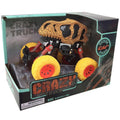 Thin Air Toys Crazy Truck Dinosaur Monster Skull Stunt Truck - Orange & Black, 4.5"