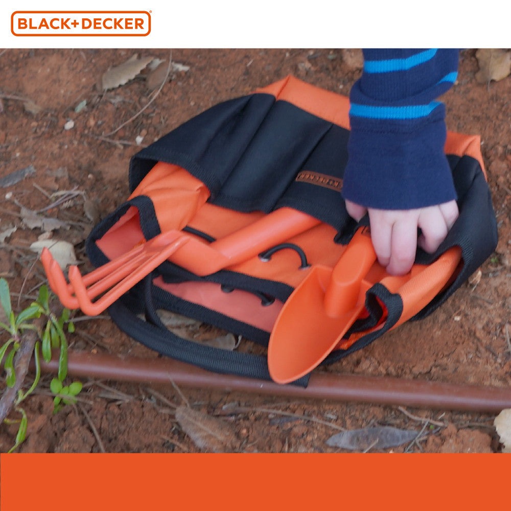 Black and Decker Kids' 4-Piece Gardening Hand Toolset with Bag
