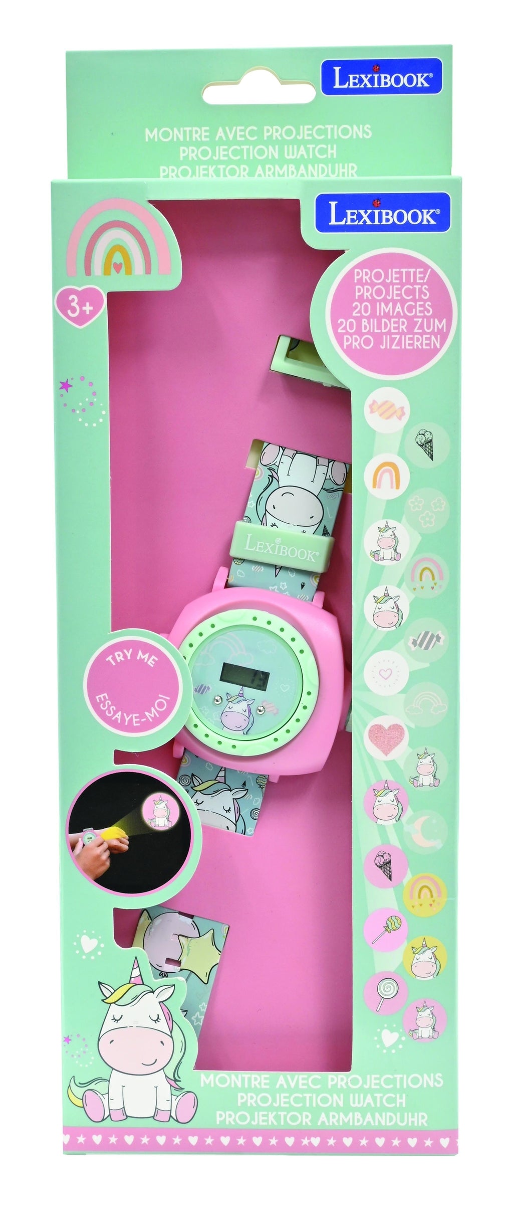Lexibook Girl's Unicorn Quartz Digital Watch - Blue/Pink Adjustable Strap