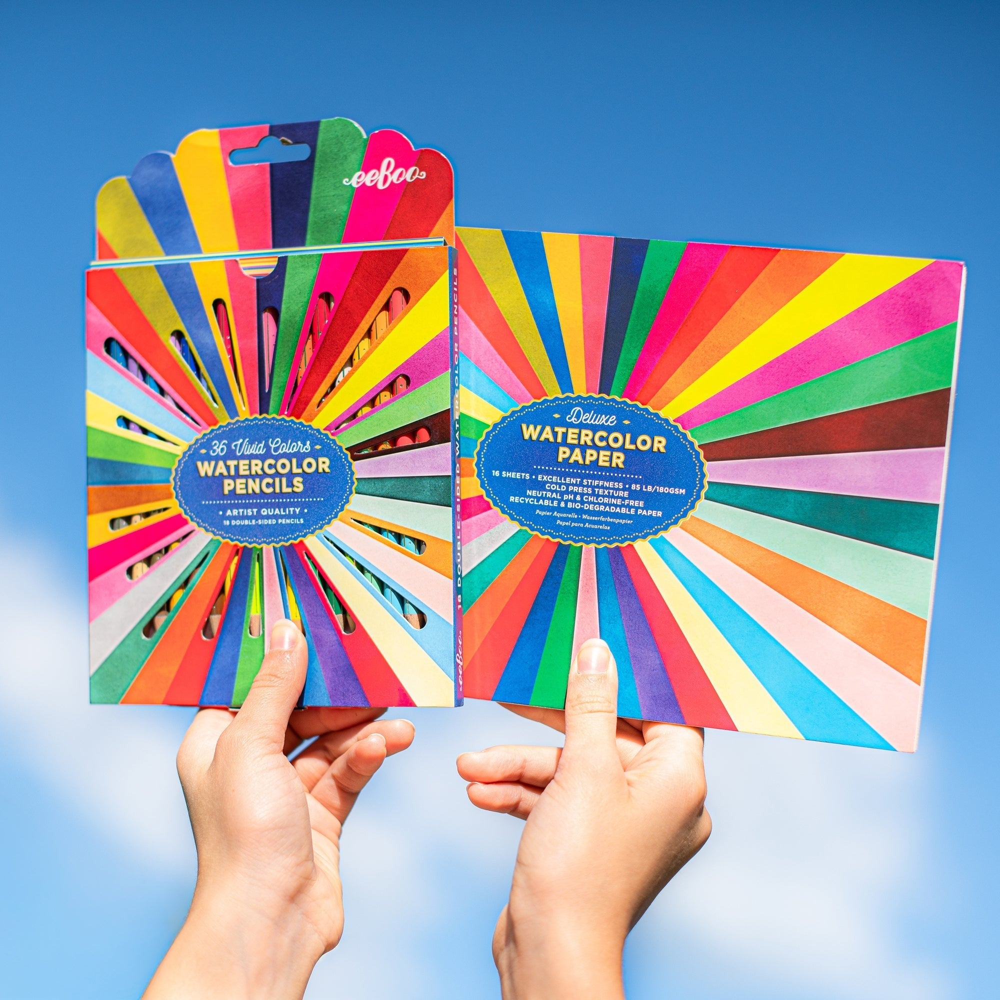 eeBoo Rainbow Watercolor Paper Pad 9.5 x 6.5 Inch