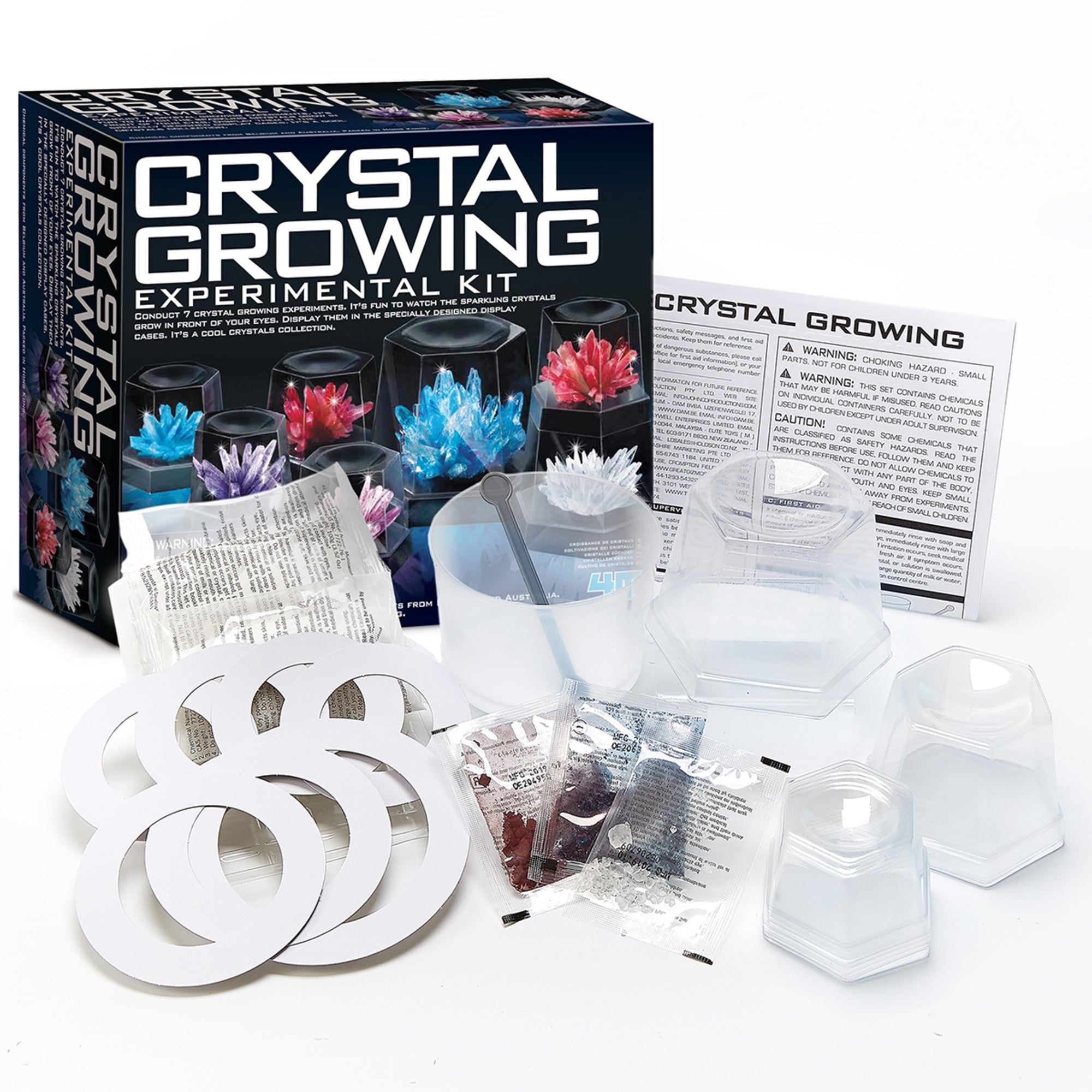 4M Crystal Growing Experimental Kit - Grow 7 Colorful Crystals STEM Craft