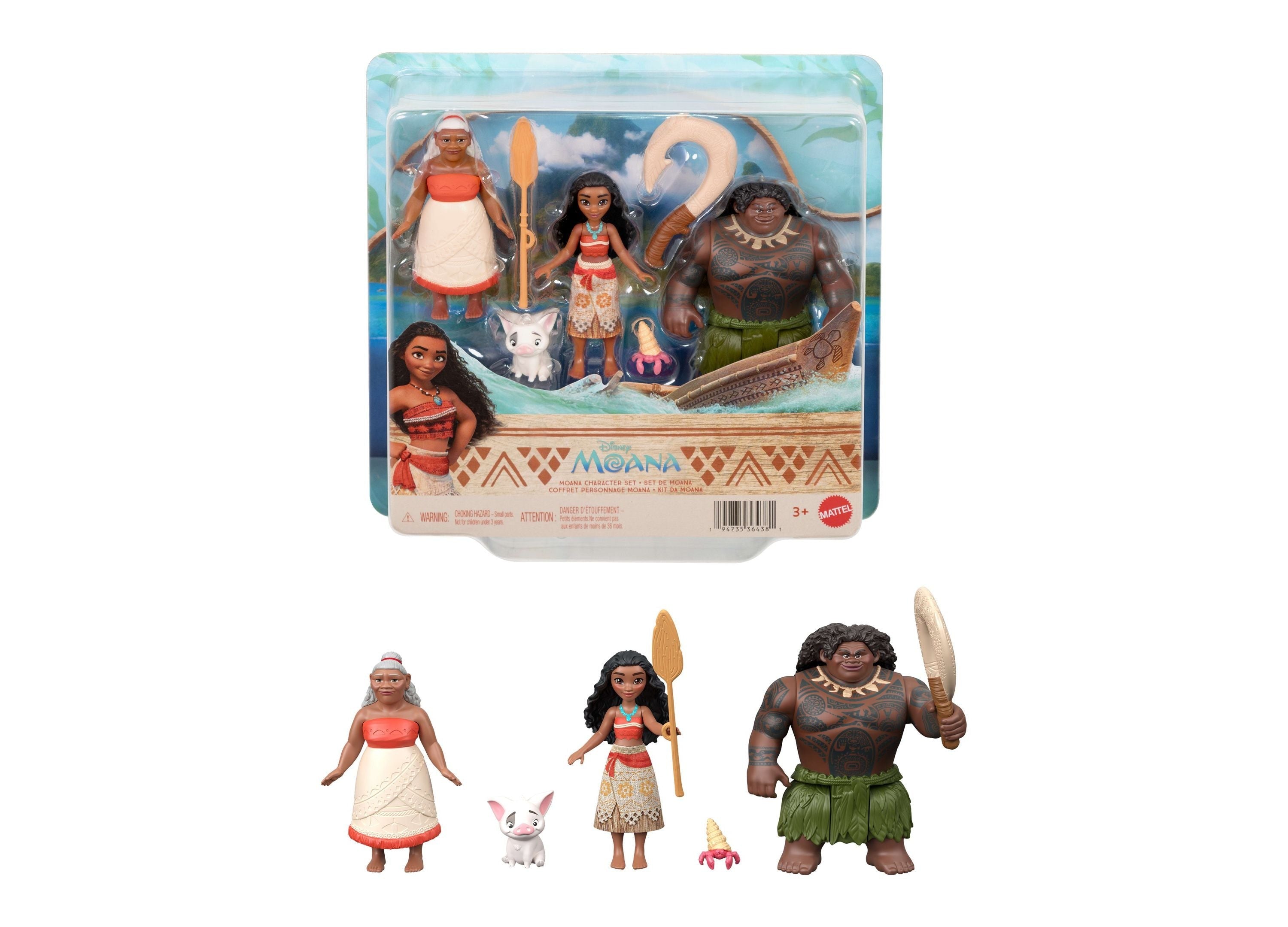 Disney Moana 7-Piece Character Set With Accessories