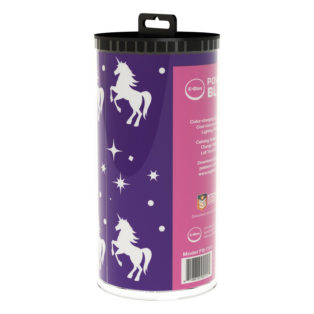 E-Blox Power Blox Unicorn Glowing Night Light - STEM Toy for Kids Ages 5+