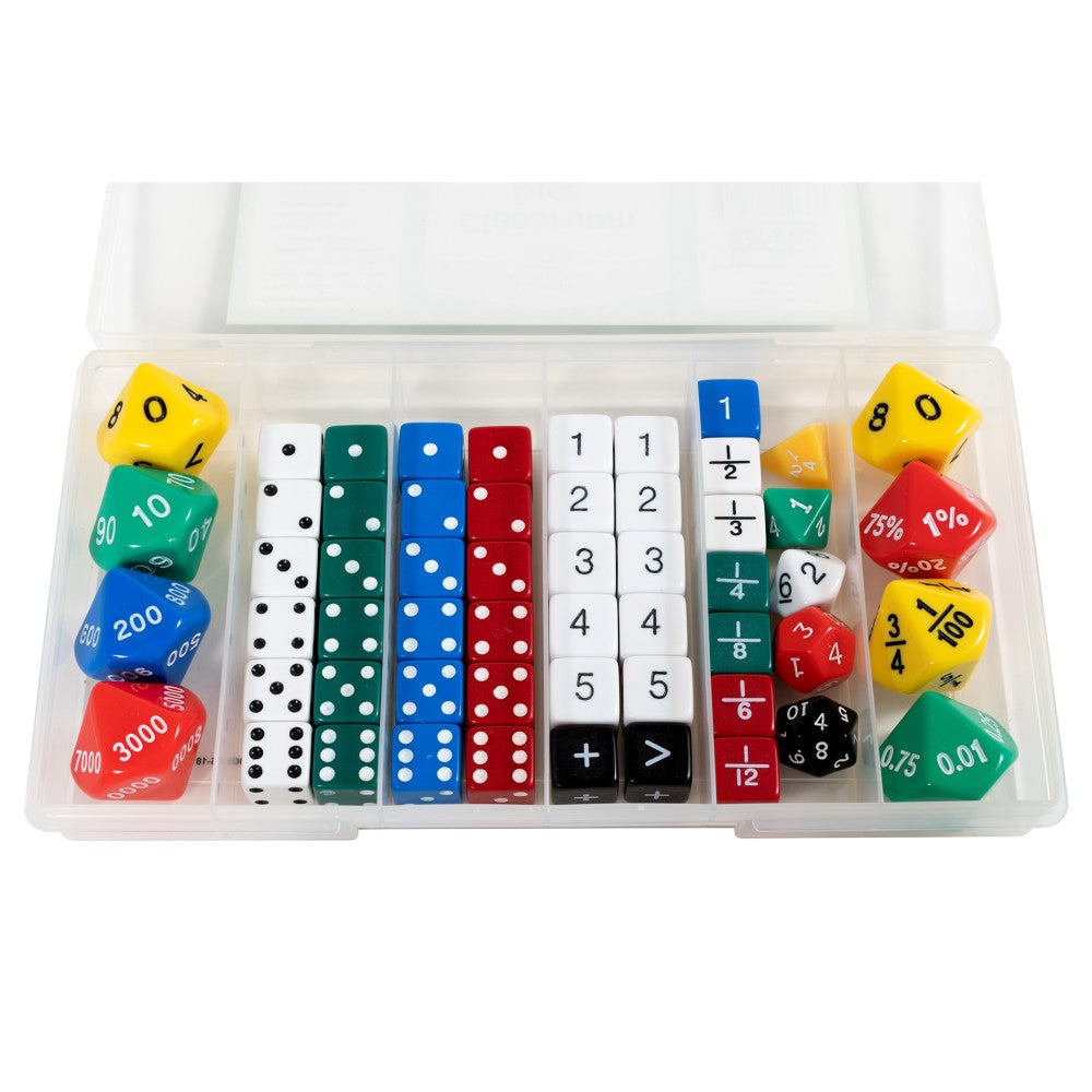 edxeducation Engaging Classroom Dice Set - Multifunctional Math Learning Aid