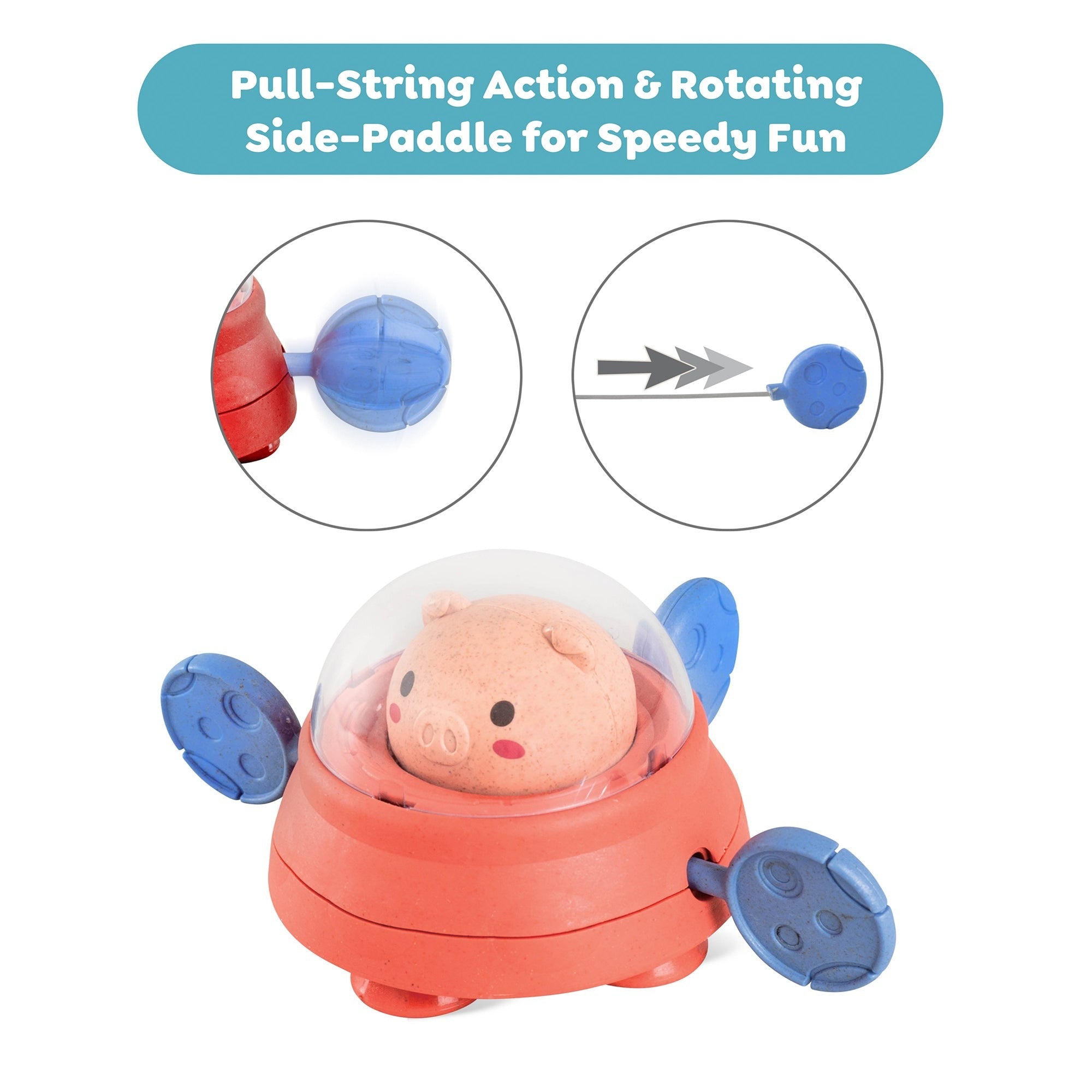 Tiger Tribe Space Piggy Paddle Ship - Bath Time Adventure Toy